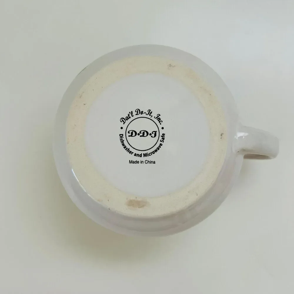 DAT'L DO-IT White Ceramic Retro Tomato Soup Recipe Graphic Mug Bowl